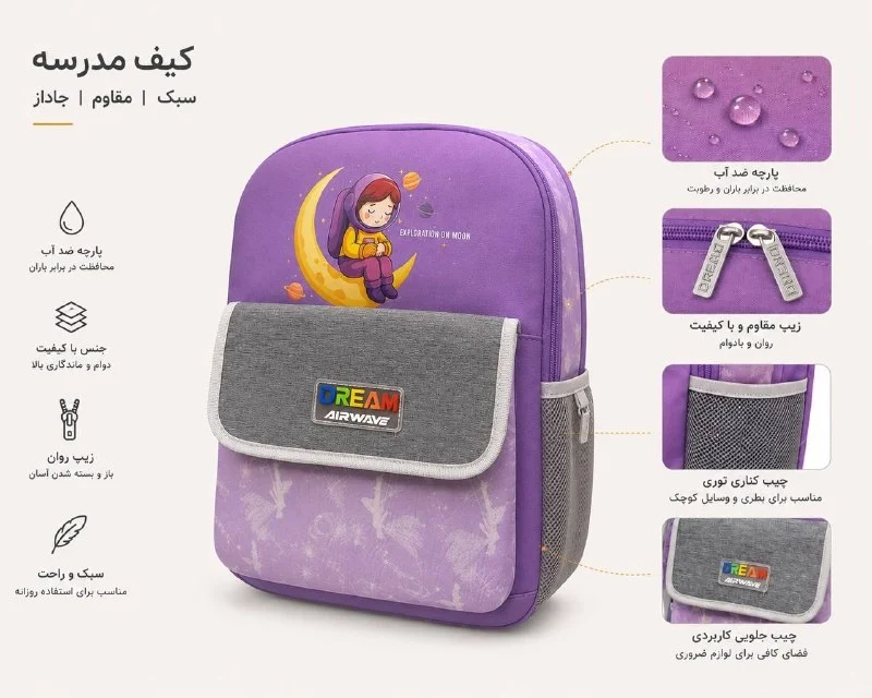 خرید کوله پشتی مدرسه VEFS کد 3035