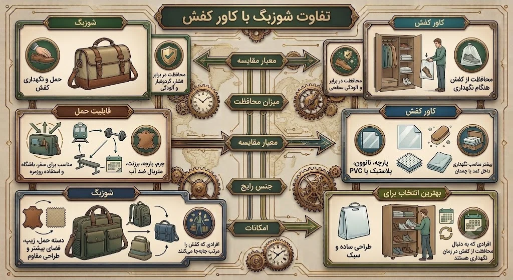 تفاوت شوزبگ با کاور کفش